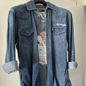Original Ed Hardy Jeans jacket material